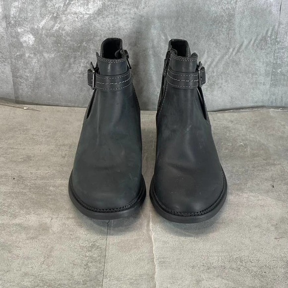 Clarks Shoes Clarks Collection Womens Dark Black Leather Maye Strap Ankle Boots Sz 8 Poshmark